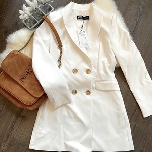 NWT! ZARA WHITE FITTED BLAZER